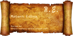Matern Edina névjegykártya